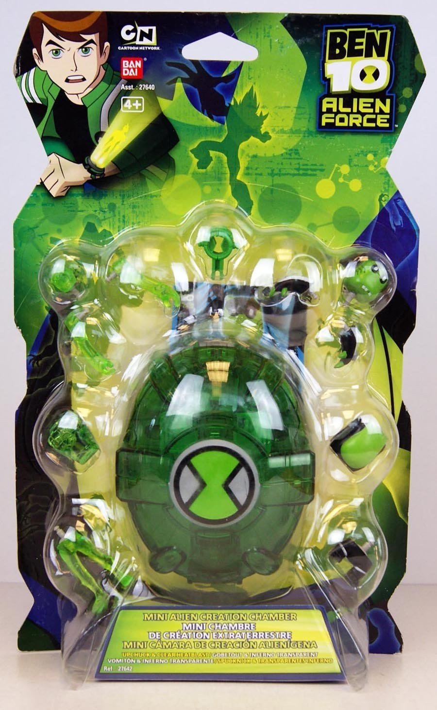 Ben 10-27642 - Alien Force - Mini Alien Creation Chamber - green with Upchuck & Clear Heatblast
