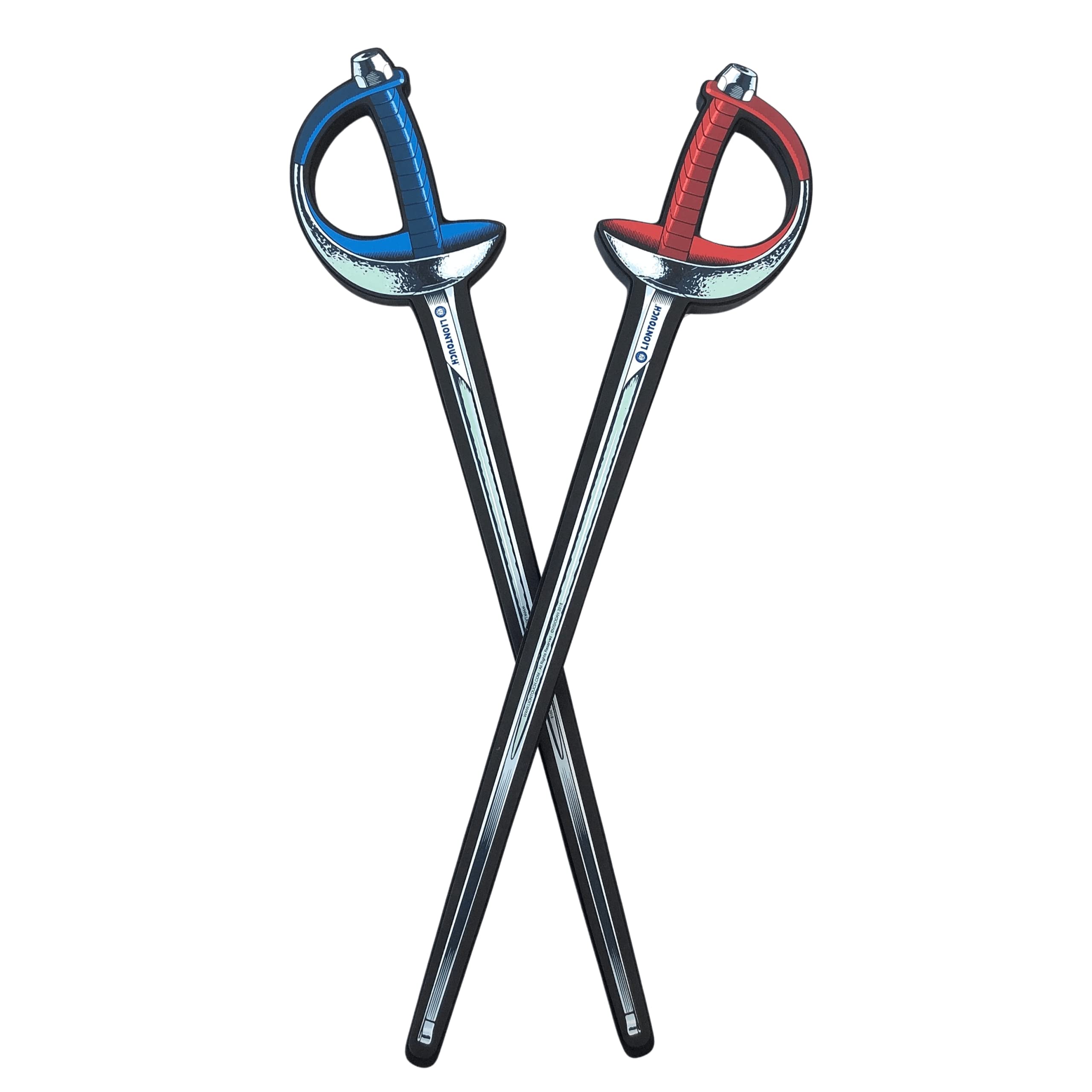 Liontouch - Sports Fencing Sabres, Red & Blue | For Boys & Girls Aged 3+ Years | Foam Toy For Kids In Realistic Design | Safe And Playful Introduction & Practice Weapon For Young Fencers & Children