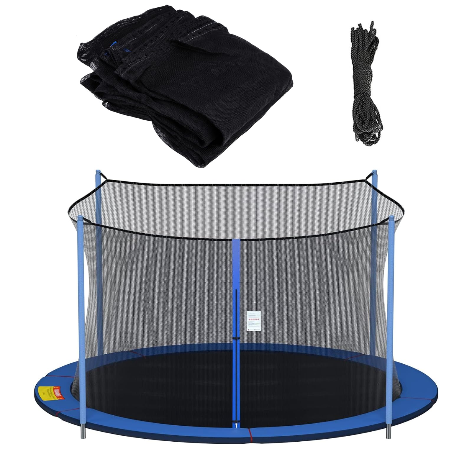 Photo 1 of Cliselda 14 ft Trampoline Net Replacement with 4 Poles, 14 Foot Trampoline Netting Replacement, Safety Net for Round Frame Trampoline Enclosure Kit