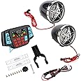 KIMISS Motorcycle Speakers - Audio Sound System with Amplifier, BT MP3 Player, USB & Memory Card Support