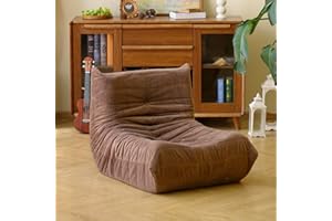 Fireside Floor Sofa Chair - Mid-Century Modern Armless Lounge Chair with Premium Soft Corduroy Fabric, Plush Foam Cushion Acc