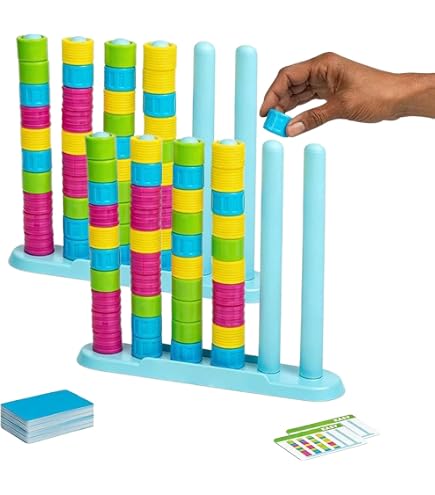 Jeu de puzzle empilable de couleurs assorties, puzzle à motif rapide pour 2 joueurs, jeu de cerveau de table compétitif pour jeu familial (2 pièces