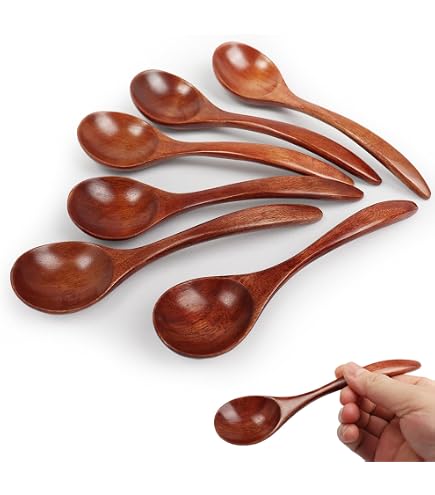 Juego De 4 Cucharas De Madera De Rosa Hechas A Mano - 14 Cm, Ideales Para Azúcar, Especias O Como Regalo