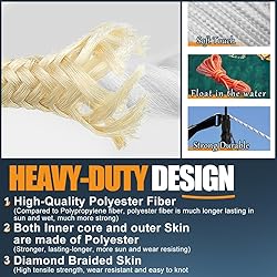 SMART&CASUAL 100 ft 1/4" Polyester Rope