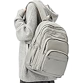 Lendolk College Backpack For Women Men,Lightweight High School Bag,School Backpack With Lots Of Pockets,Cute Bookbag For Teens Boys Girls,Casual Daypack Backpack For School(Gray Brown)