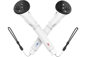 AMZDM Handle Attachments for Meta Quest 3 Long Arms Controller Grips for Oculus Quest 3 Gorilla Tag Beat Saber Handles for Large Hands Waterproof Silicone Covers VR Accessories, White