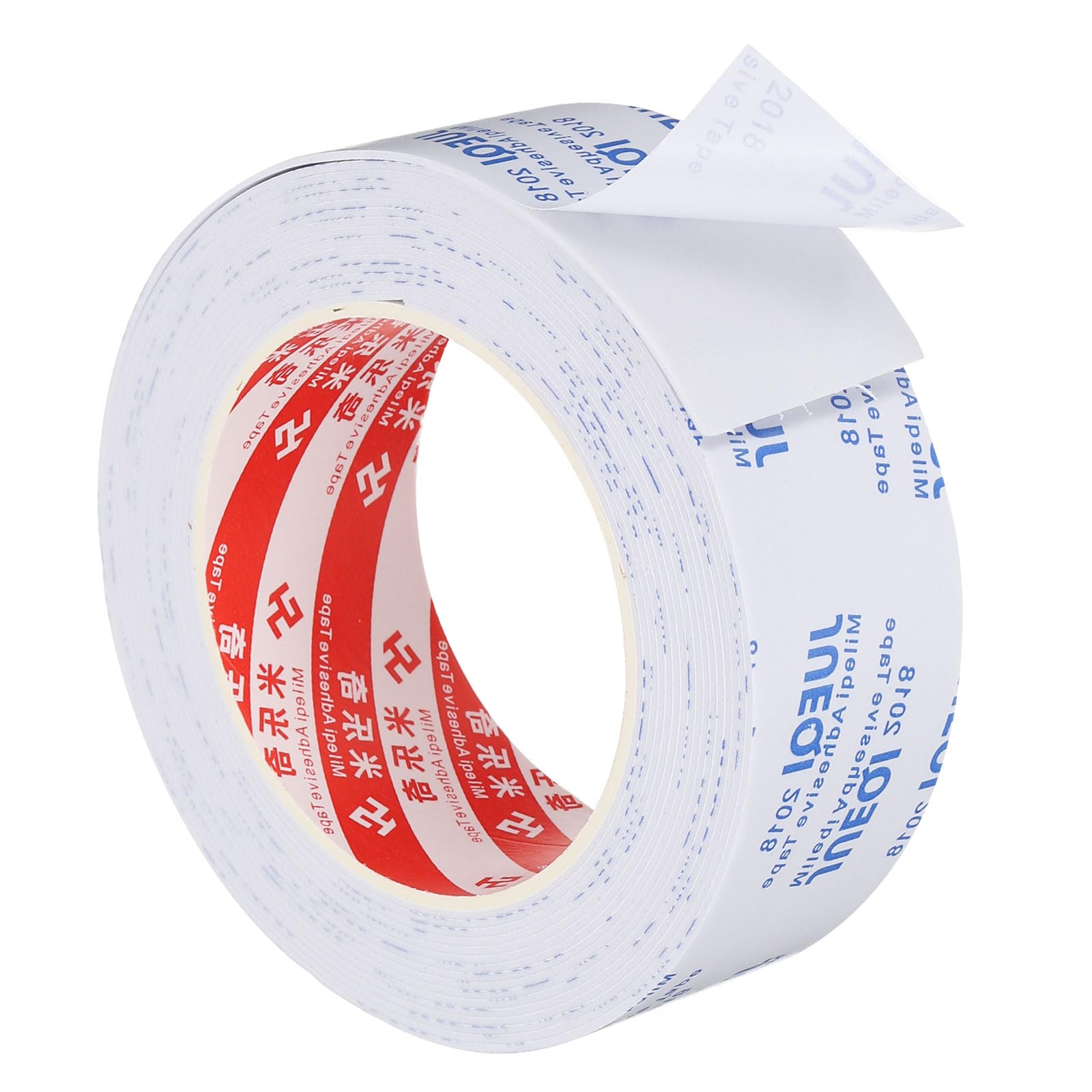 PATIKIL 5m/16.4ft Sealing Foam Tape, 40mm Wide 1mm Thick Single Sided Weather Stripping Door Furniture Seal Strip for Window Pipes Insulation, White