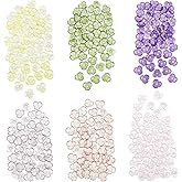 NBEADS 300 Pcs 6 Colors Flower Bead Caps, Floral End Caps 10mm Transparent Acrylic Flower Charms Beads for DIY Crafting Bracelet Necklace Jewelry Making