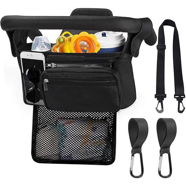 Upgraded Capacity Pram Organiser Buggy Organiser Bag Universal Baby