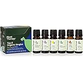 Plant Therapy Top 6 USDA Organic Essential Oil Set - Lavender, Peppermint, Eucalyptus, Lemon, Tea Tree 100% Pure, Natural Aromatherapy, for Diffusion & Topical Use, Therapeutic Grade 10 mL (1/3 oz)