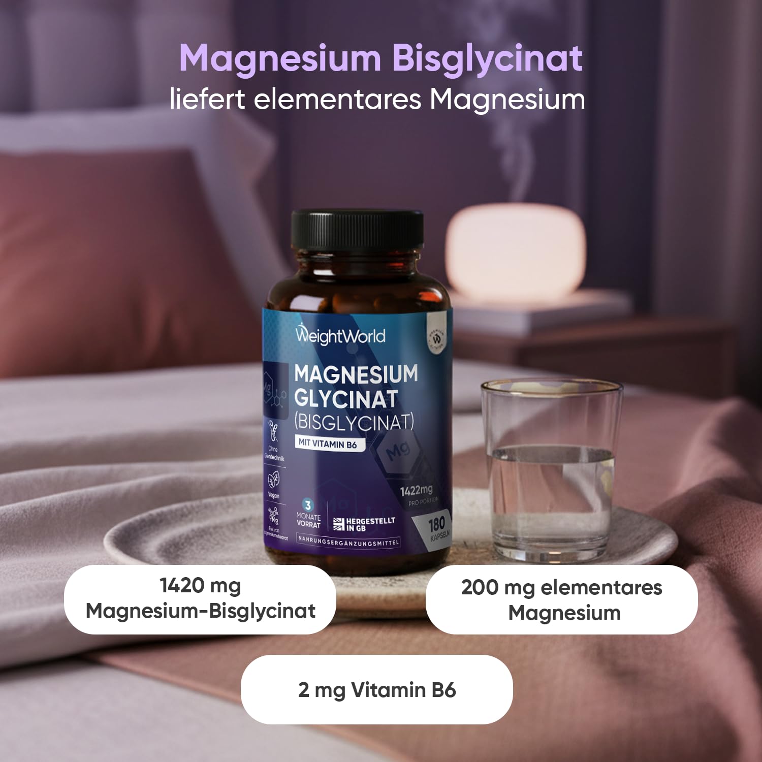 WeightWorld Magnesium Bisglycinat Kapseln - 1422mg pro Portion 2