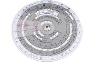 Aviation Flight Computer Circular Slide Rule Plotter with Built-In Scale for Pilot Navigation and Flight Planning(E6B-R2)