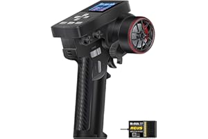 MEUS RACING ME-8B RC Transmitter 8 Channels 2.4GHz and Receiver for 1/8 1/10 1/18 1/24 RC Crawler Car Boat TRX4 TRX4M SCX10 SCX24 Upgrades Parts (Black)