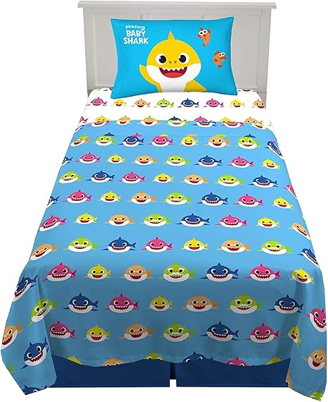 baby shark twin sheet set