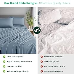 Shilucheng Tencel Sheets 4 Piece, 100% Eucalyptus