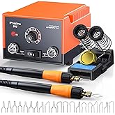 Preciva 935 Dual Handle Wood Burning Kit - Professional Pyrography Tool with 20 Wire Nibs & Pen Holder | Adjustable Temp 482~