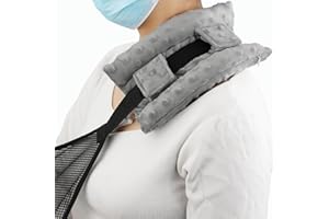 BNRENDLES Upgrade Neck Pad Strap Cushion Pillow for Arm Sling Comfort Shoulder Support Pad Rotator Cuff Replacemet Surgery Elbow Brace Carry Padded Cover Broken Wrist Hand Injury Cast, Minky Dot Light Gray