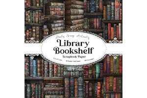 Library Bookshelf Scrapbook Paper: Library Aesthetic Scrapbooking Paper, Double Sided Craft Paper for Gift Wrapping, Decoupag