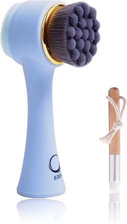 Amazon Eddy 透明肌 ダブル洗顔ブラシ 高級竹炭極細45万本の極細柔らかな密集毛 洗顔 美肌 毛穴 黒ずみ毛穴対策 角質除去 手動ケアブラシ マッサージ 男女兼用 小鼻専用洗顔ブラシ 付き Eddy 洗顔用フェイスブラシ 通販
