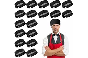 Brikoli 20 Pack Chef Hats for Men Women,Adjustable Kitchen Cooking Caps,Unisex Bakery Chef Beanie Chef Mesh Top Skull Cap Kit