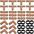 Irrigation Fittings Kit for 1/2" Tubing, 32 Pieces Line Connectors for Drip Sprinkler Systems - 12 Couplings, 8 Tees, 6 Elbows, 6 End Caps, Parts for 1/2 Inch Hose