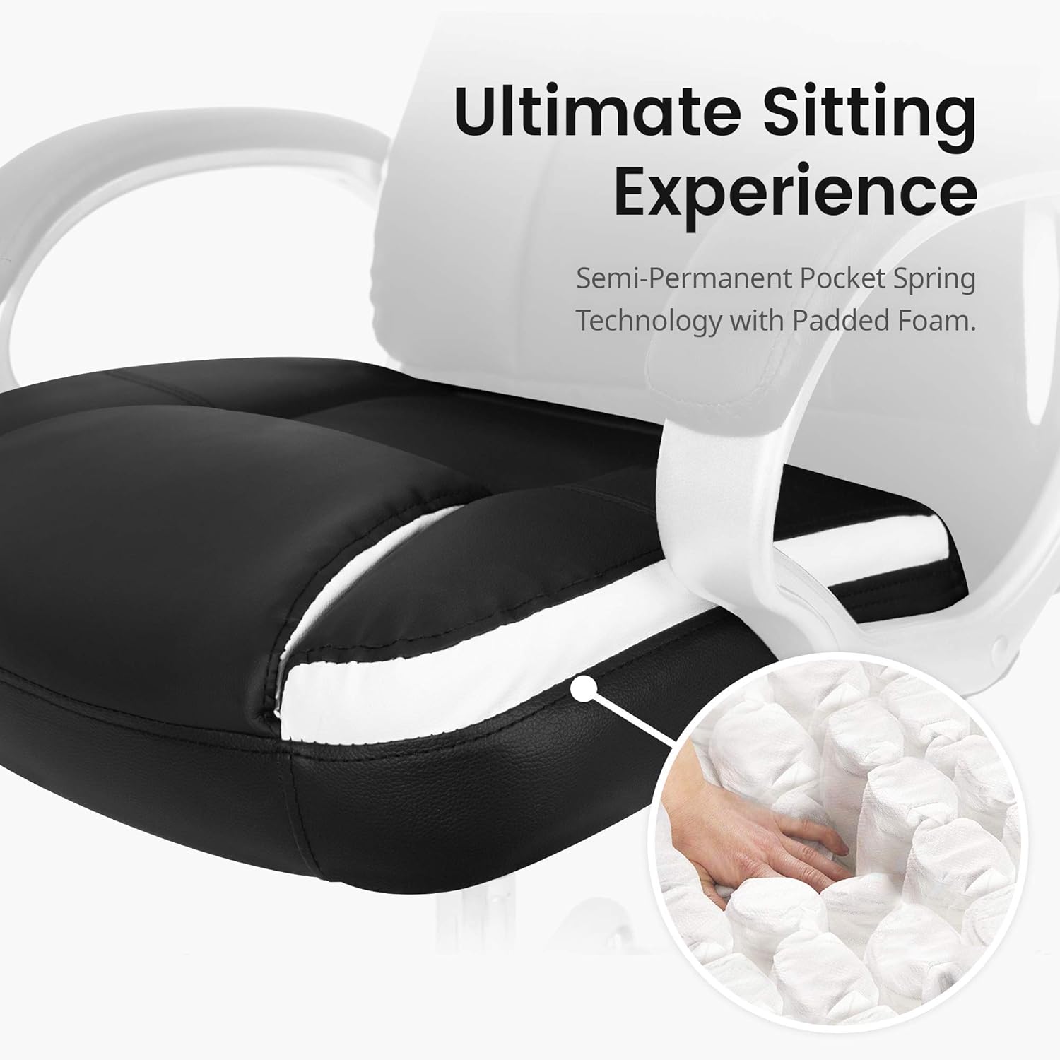 Neo Chair Office Chair Computer Desk Chair Gaming - Ergonomic High Back Cushion Lumbar Support with Wheels Comfortable Black Leather Racing Seat Adjustable Swivel Rolling Home Executive: Kitchen & Dining