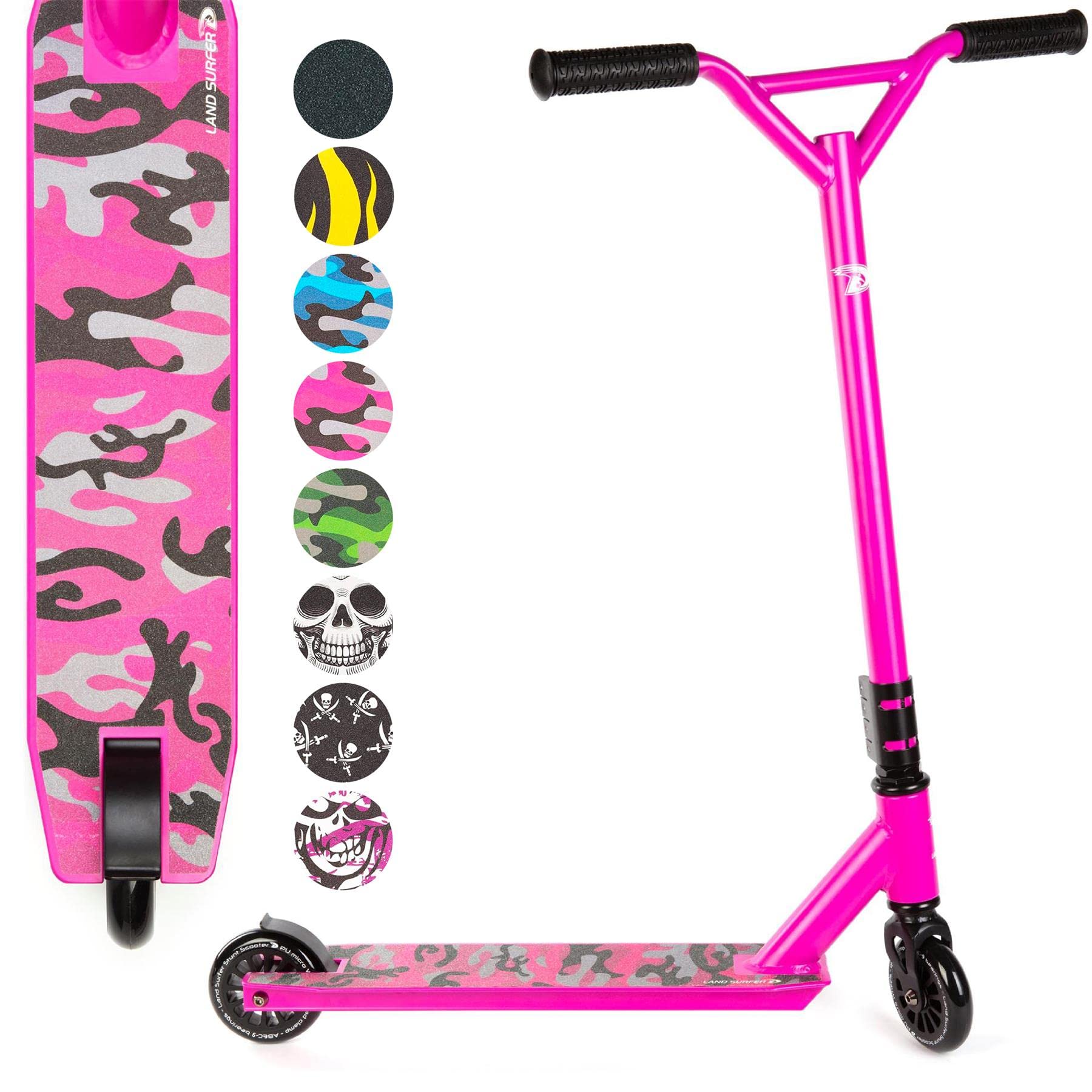 Land Surfer Stunt Scooters - Pro Scooter for Tricks and Stunts Pink Camo - Scooter for Kids Ages 8-12 Teens Boys and Girls