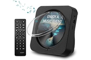 MICOCIOUS CD Player Bluetooth Desktop CD Player with Speakers for Home Portable Music CD Players with RC, LED Display, FM Radio, Timer, Support Headphone/USB/TF/AUX Playback