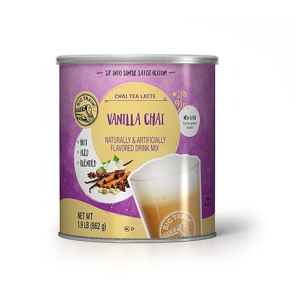 BIG TRAIN VANILLA CHAI TEA LATTE BEVERAGE MIX, 1.9 POUND (PACK OF 1)