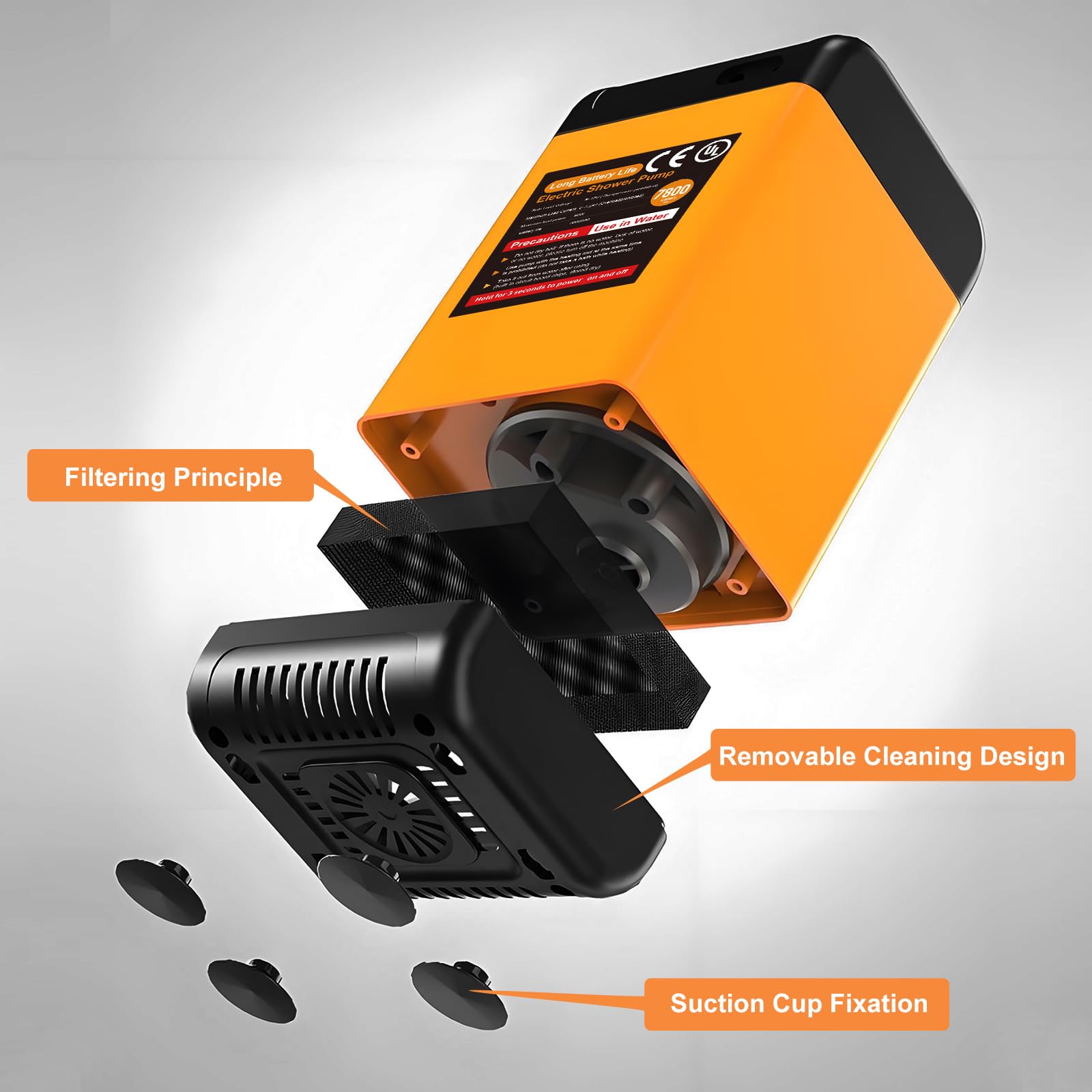 Luxsego Portable Camping Shower, 7800mAh Rechargeable Outdoor Shower with Digital Display, High-Pressure Pump Bonus Toilet Sprayer, Tool-Free Installation for Hiking, Travel, Beach, Pet & Car Cleaning