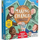 eeBoo Making Change Math Game with Play Money, Coins, Ages 5+, 2-4 Players | Builds addition, subtraction and money skills. 15 minute game play. Includes 50 item cards, play money &amp; coins