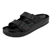 SAGUARO Men's Women's Comfort Double Buckle Sandals Lightweight Adjustable EVA Sandals with Rubble Sole