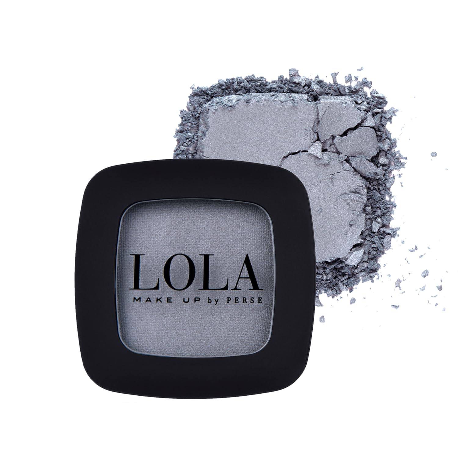 Lola Make-Up Mono Eyeshadow, Dark Grey, Satin, Rich Intense Pigmentation, High Coverage, Use Wet & Dry, All Skin Tone, Mineral Oil Free, Vegan & Cruelty Free, No. 012