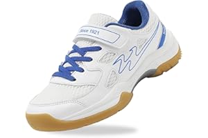 cungel Kids Volleyball Tennis Pickleball Badminton Shoes, Boys Girls Indoor Court Tennis Shoes, Hook & Loop Strap Athletic Sn