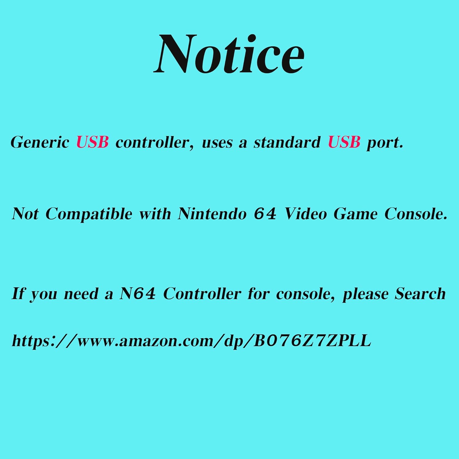 Classic N64 Controller, SAFFUN N64 Wired USB PC Game pad Joystick, N64 Bit USB Wired Game Stick Joy pad Controller for Windows PC MAC Linux Raspberry Pi 3 Genesis Higan (Black): Computers & Accessories