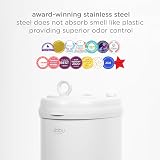 Ubbi Stainless Steel Nappy Bin Odour Locking No Special Bags White view 4