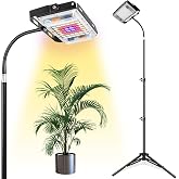 LBW Grow Light with Stand, Full Spectrum Grow Lights for Indoor Plants | On/Off Switch Plant Grow Light, 15-48 in Adjustable Tripod Stand, 48 LED Plant Light for Indoor Garden