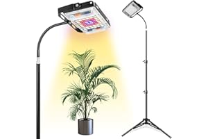 LBW Grow Light with Stand, Full Spectrum 150W LED Floor Plant Light for Indoor Plants, Grow Lamp with On/Off Switch, Adjustab