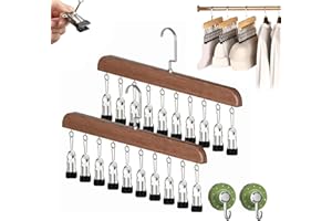 2026 New Closet Organizer with 10 Clips - Space Saving Hanging Closet Organizer, Leggings Hanger with Adjustable Stainless St