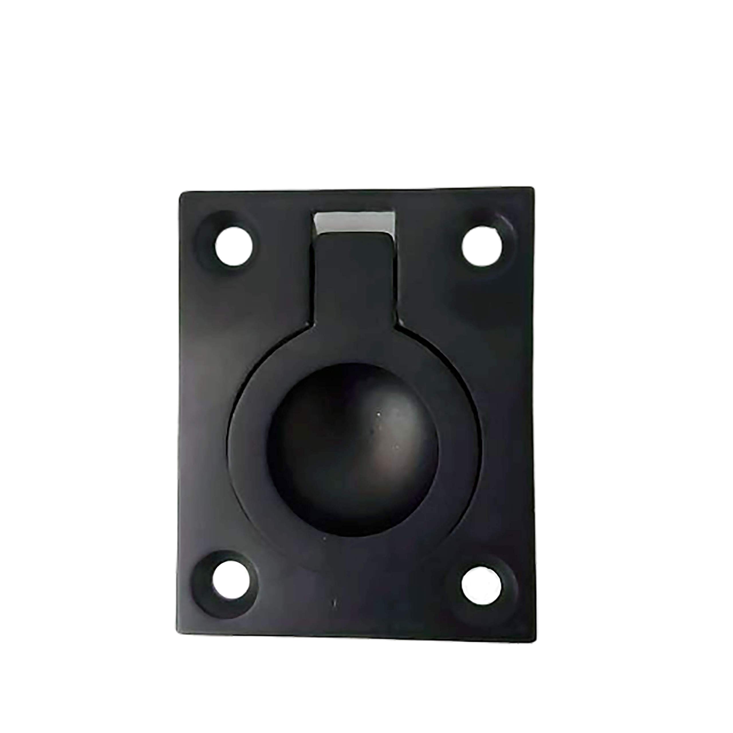 QCAA Solid Brass Flush Ring Pull, 36.5 x45 mm, Matte Black, 1 Pack, Made in Taiwan — image 1