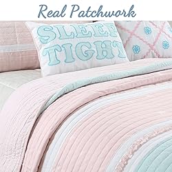 Cozy Line Home Fashions Light Pink Blue Ruffles