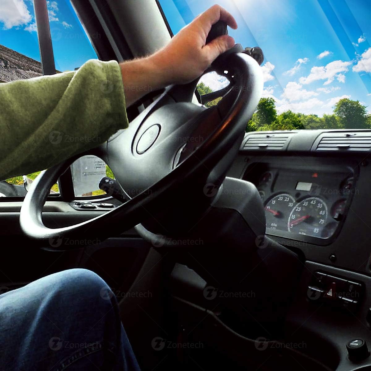 Vehicle Steering Wheel Spinner Knob - Zone Tech Suicide Classic Black Premium Quality Steering Wheel Spinner with Power Handles Universal Fit: Automotive
