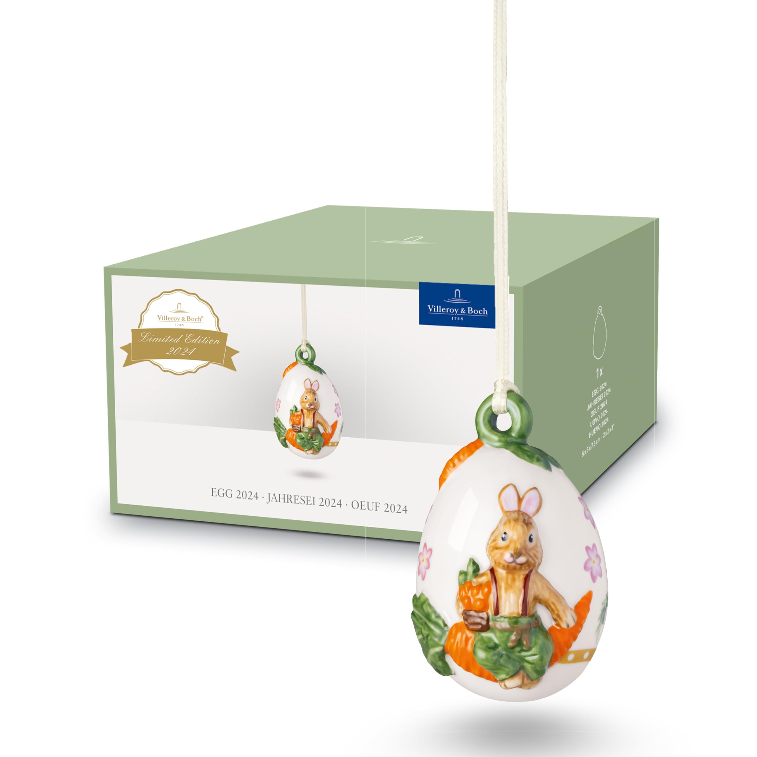 Villeroy & Boch - Annual Easter Edition, Annual Egg 2024, 5x5x7.5 cm, premium porcelain, limited collector's item, multicoloured