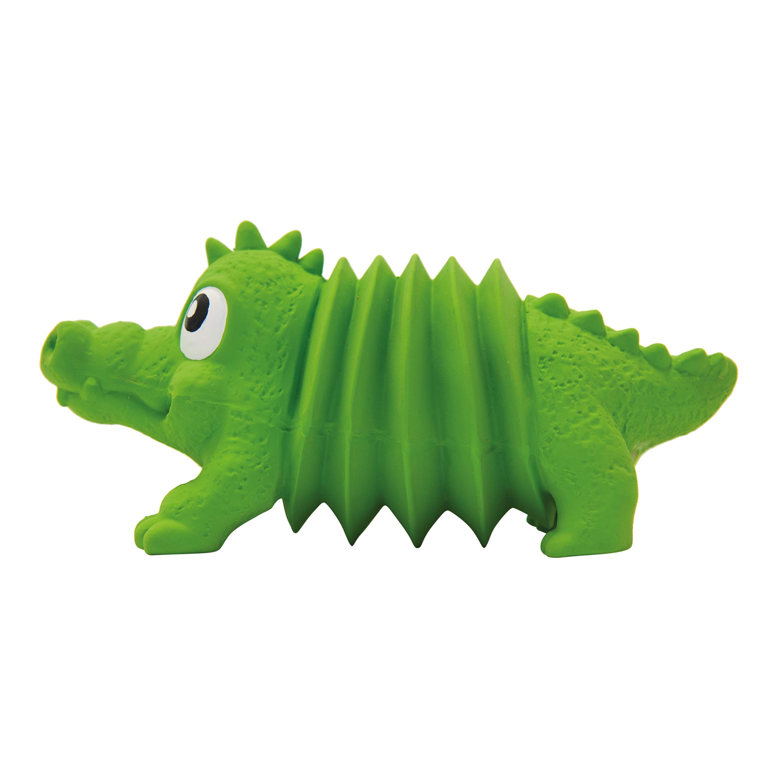 Outward Hound Accordionz Latex Rubber Squeaking Toy - Squeaky and Grunting Dog Toy, Alligator