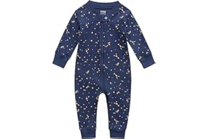 Owlivia Organic Cotton Baby Boy Girl Zip up Sleep N Play, Footless, Long Sleeve Pajamas