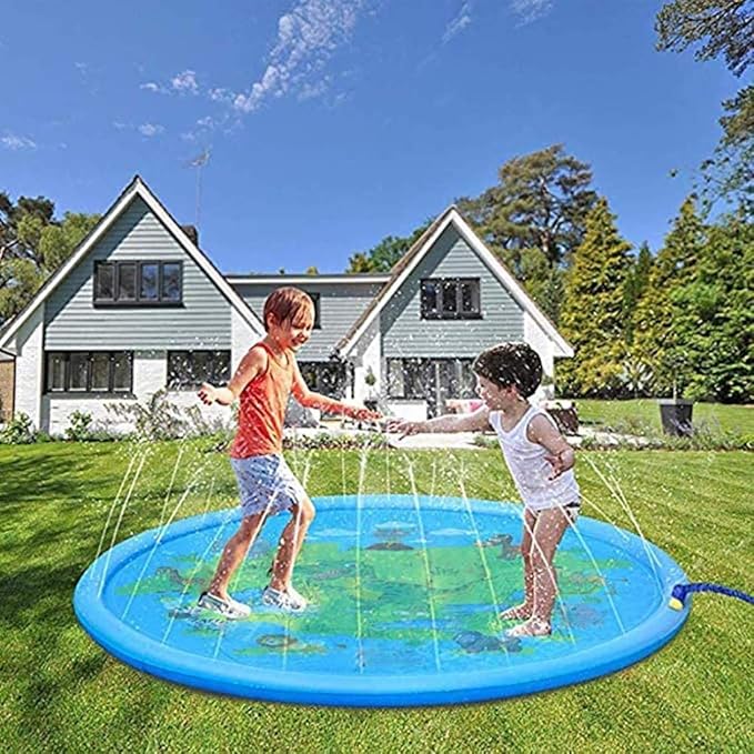 AJH Splash Pad Sprinkler Play Mat, Water Sprinkler for