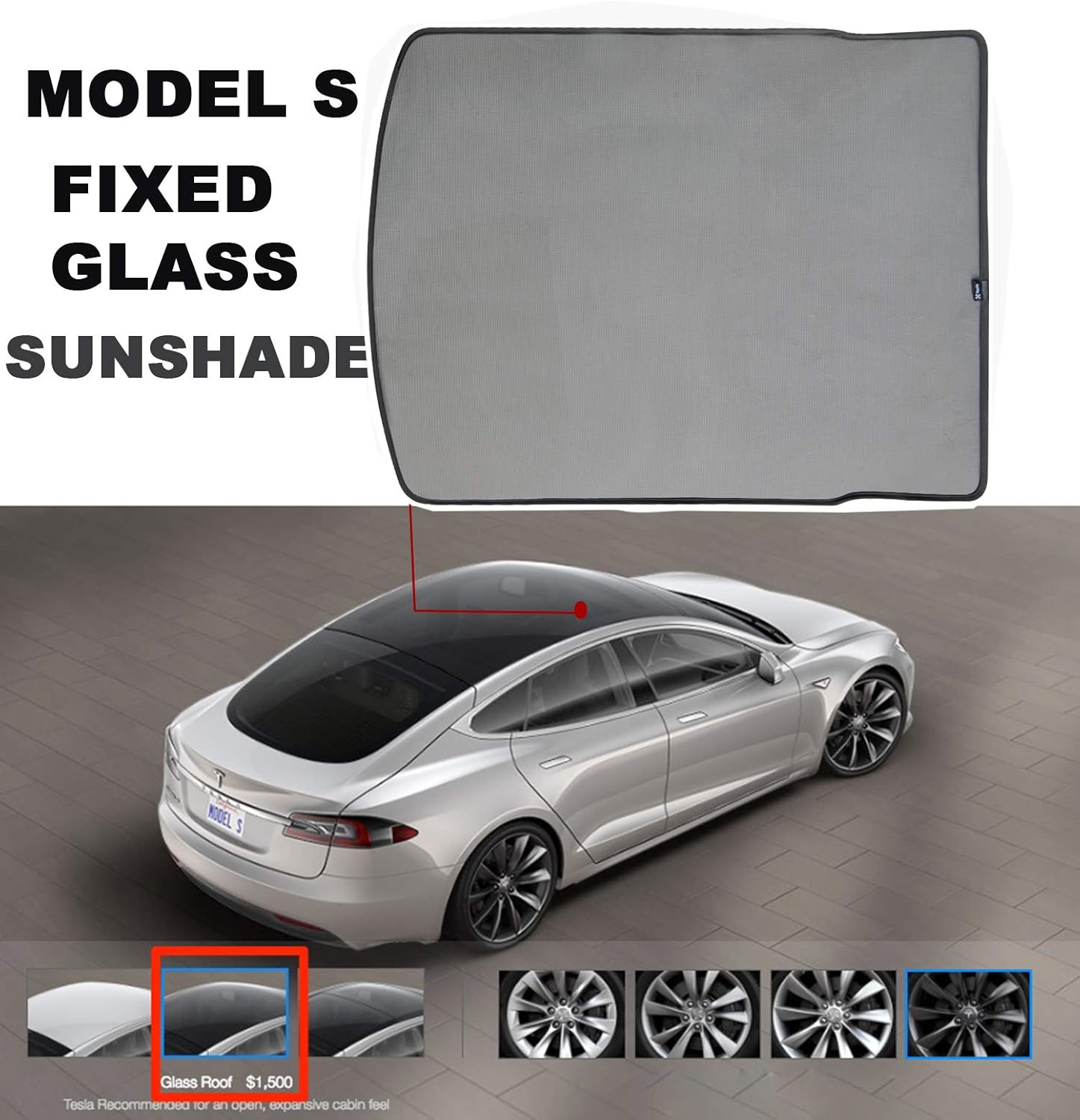 Topfit Fixed Glass Roof Sunshade /Panoramic sunroof sunshade for Tesla