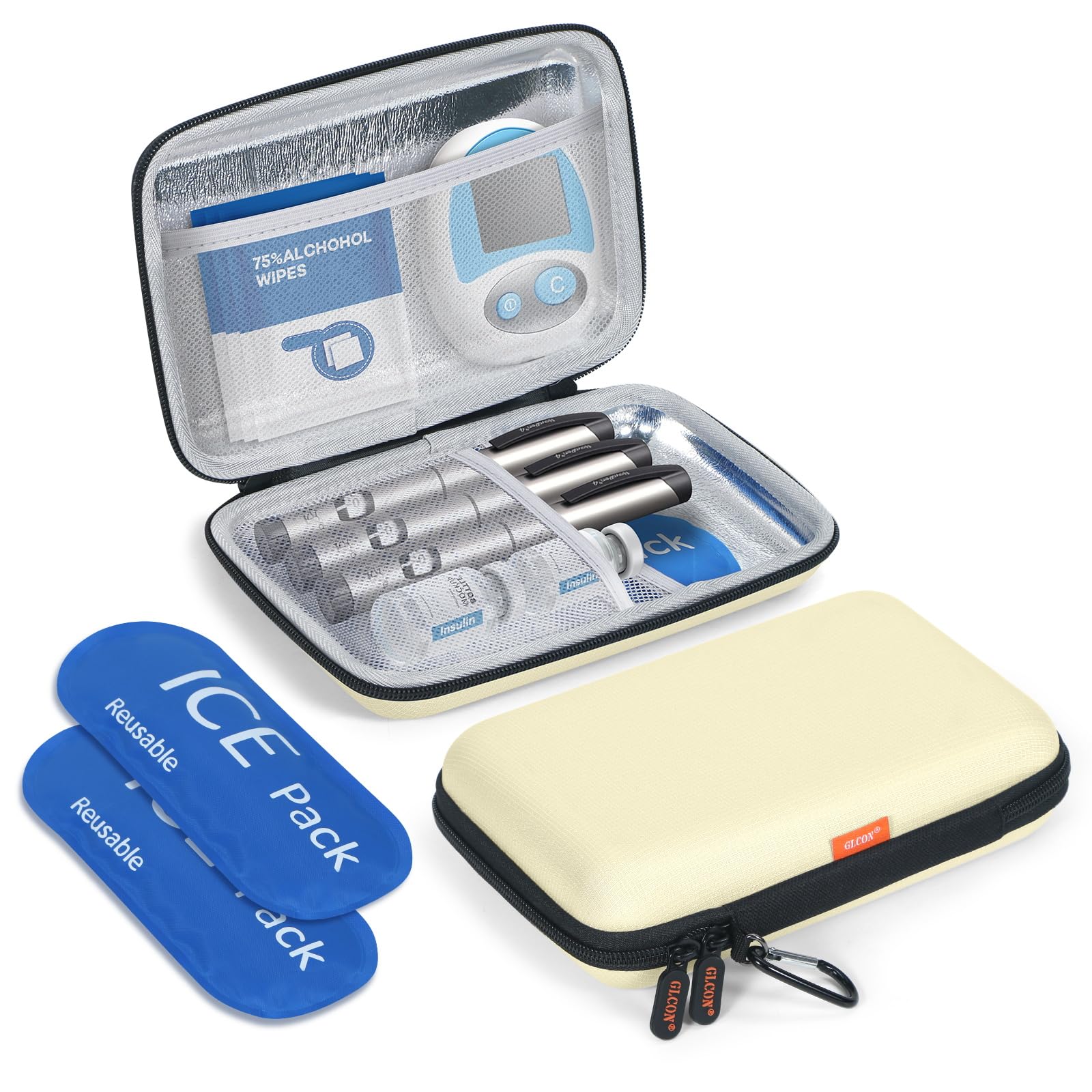 Hard Insulin Cooler Travel Case TSA Approved - Insulin Pen Diabetes Travel Case for Injections, Syringe - Portable Insulated Bag Medication Cooler for Travel and Daily, Diabetic Supplier Organizer