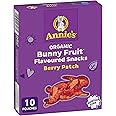 ANNIE'S - FAMILY PACK SIZE - Organic Fruit Flavoured Snacks Berry, Pack of 10 Pouches, Natural Strawberry, Cherry and Raspber