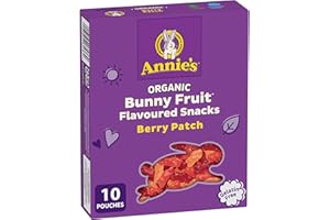 ANNIE'S - FAMILY PACK SIZE - Organic Fruit Flavoured Snacks Berry, Pack of 10 Pouches, Natural Strawberry, Cherry and Raspber